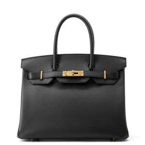 Hermes Birkin 30 Black Epson X Stamp HERMES Handbag Women's